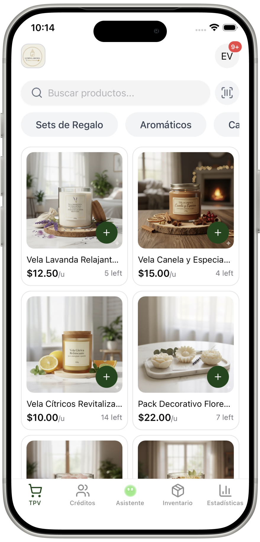 Pantalla de reportes de Kashi